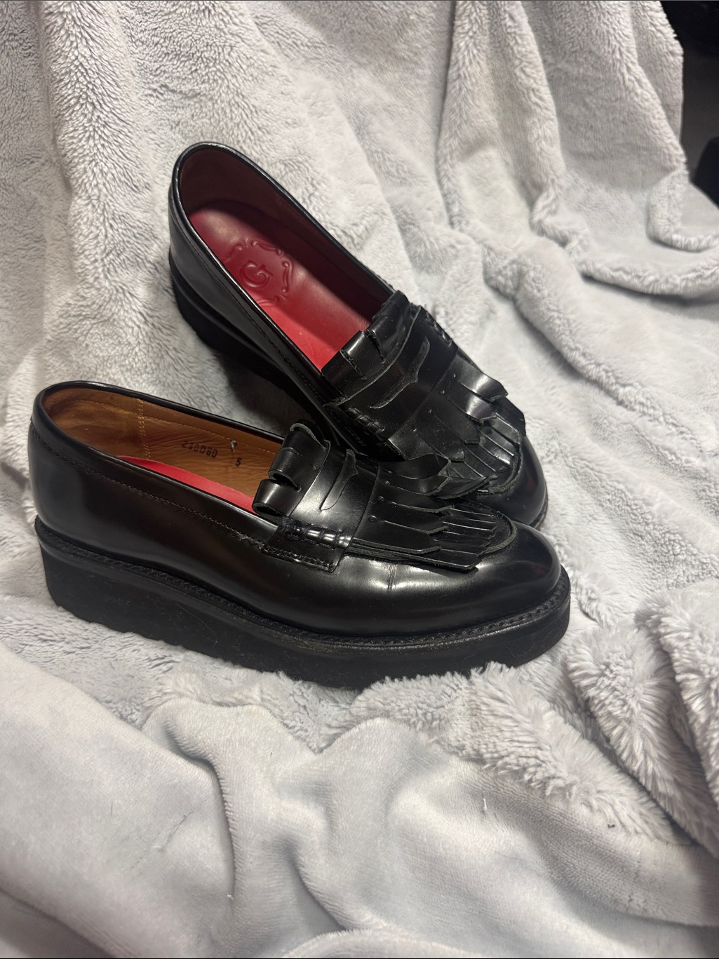 Grenson Juno Kiltie Tassel Loafer Black #210080 Womenâs Size Uk5/Us7.5/Eu38